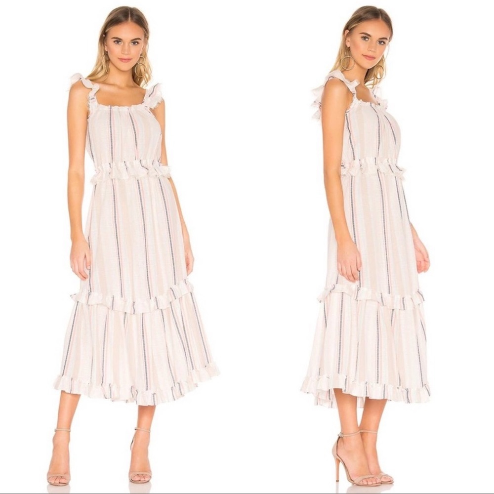 Misa Los Angeles Idonia Prairie style Cottage Core Midi to Maxi dress size large